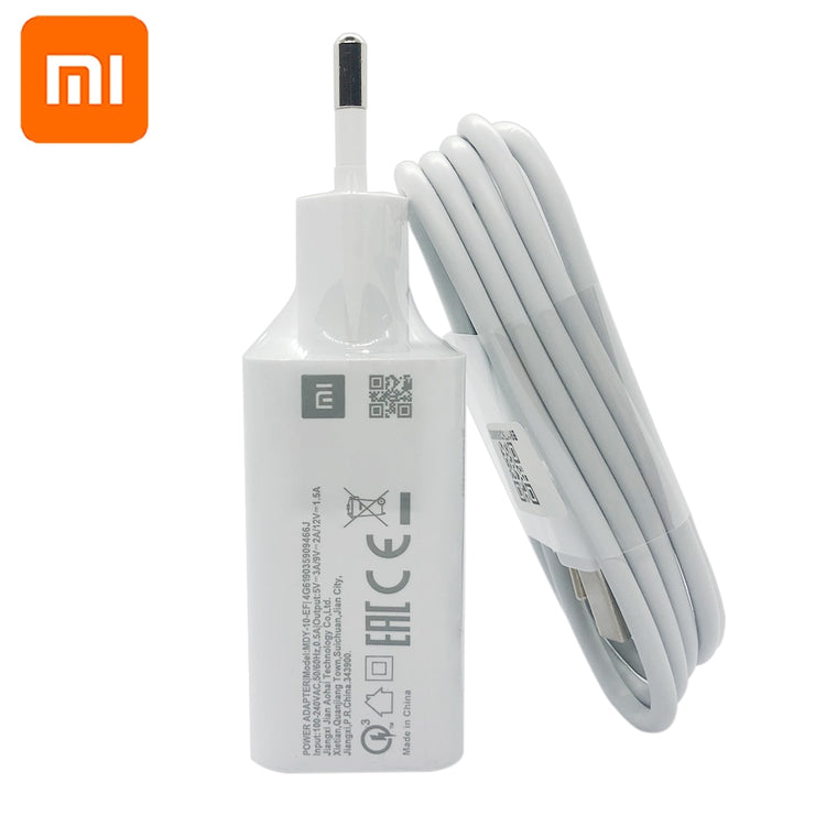 Original XIAOMI MI USB QC3.0 Fast wall Charger with Micro Usb and Type C Cable for XIAOMI Mi 9 8 SE CC9 A3 Redmi K20 Note 7 Pro - Azbrowse