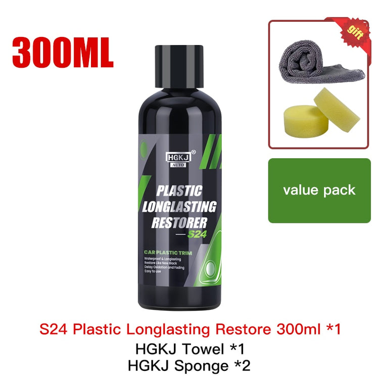 HGKJ 24 Plastic Exterior Recovery Restorer Trim Long-lasting Cleaner Agent Refresh Restoration Hydrophobic Coating Car Chemicals - Azbrowse
