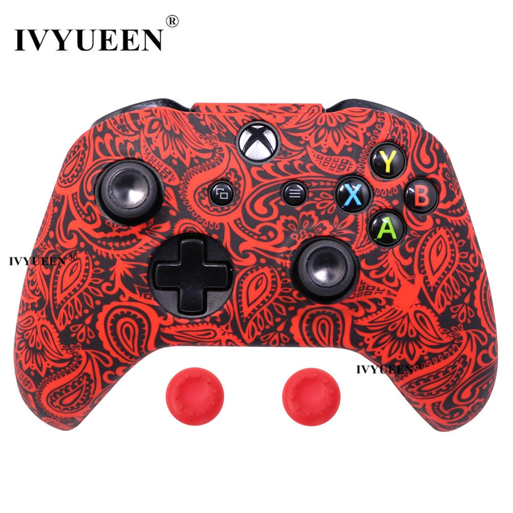 IVYUEEN Silicone Protective Skin Case for XBox One X S Controller Protector Water Transfer Printing Camouflage Cover Grips Caps - Azbrowse