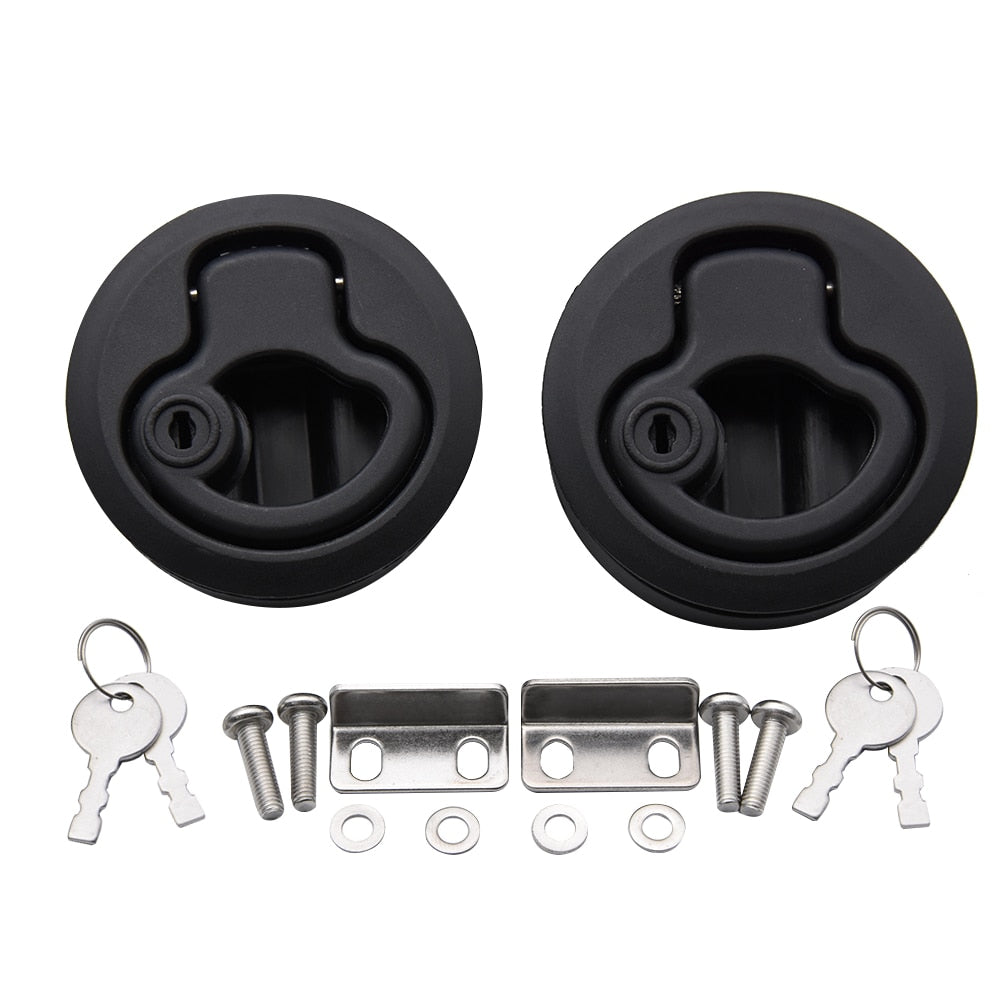 1pcs/2pcs/4pcs/10pcs Round Flush Pull Slam Latch for RV Boat Marine Deck Hatches Lift Pull Handle Non Key Marine Deck Locker - Azbrowse