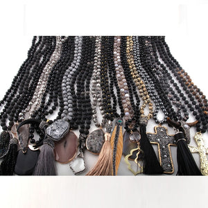 Wholesale Fashion 20pc Mix Color Black/Gray Necklace Handmade Women Jewelry - Azbrowse