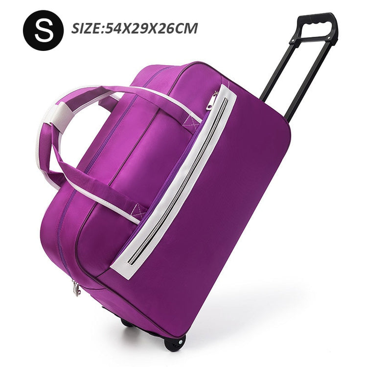 Striped Carry-Ons Bag Waterproof Nylon Trolly Bag For Traveling Men Travel Bags Foldable Cabin Suitcase With Wheels XA225C - Azbrowse