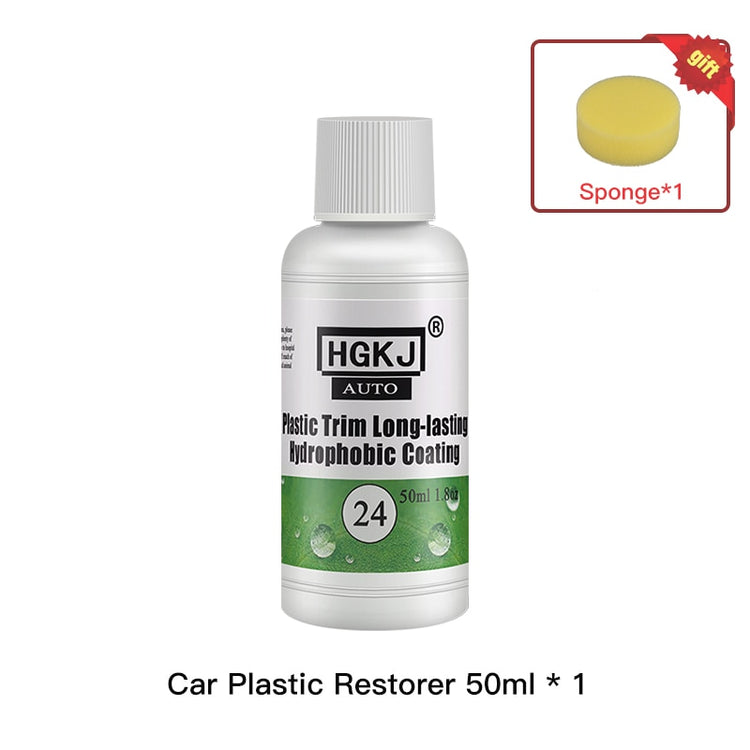 HGKJ 24 Plastic Exterior Recovery Restorer Trim Long-lasting Cleaner Agent Refresh Restoration Hydrophobic Coating Car Chemicals - Azbrowse