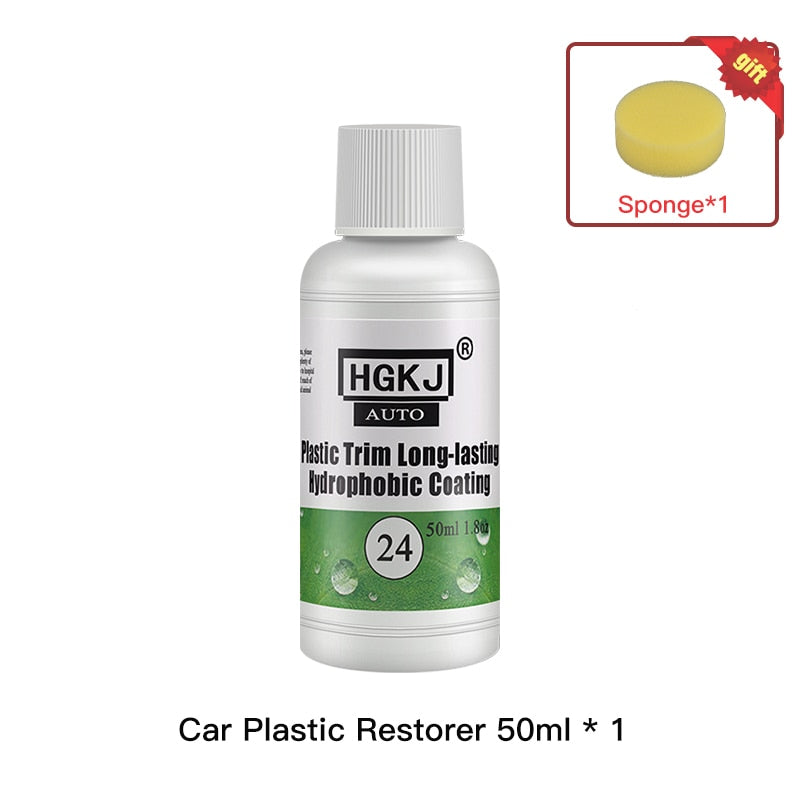 HGKJ 24 Plastic Exterior Recovery Restorer Trim Long-lasting Cleaner Agent Refresh Restoration Hydrophobic Coating Car Chemicals - Azbrowse
