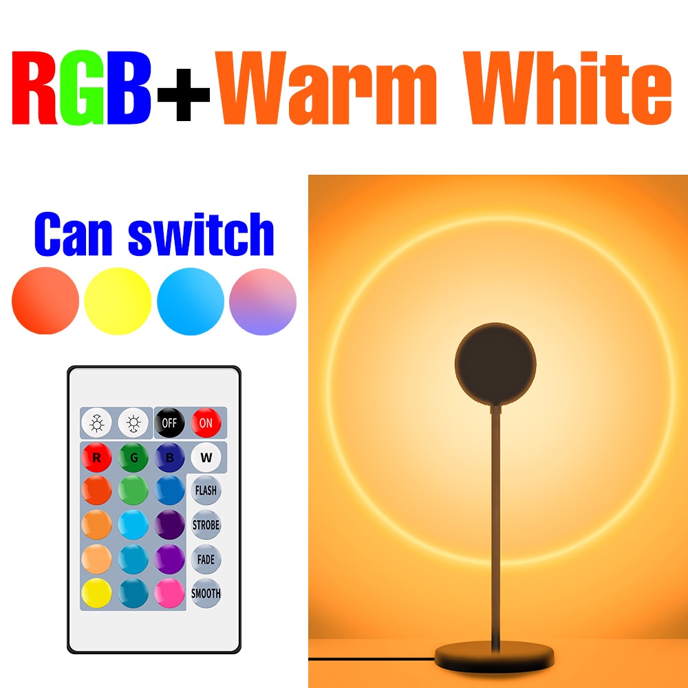LED Projection Lamp Sunset Light Night LED Sunset Bulb Color Lamp 5V USB Rainbow Lamp Desk LED Decoration Atmosphere Lighting - Azbrowse