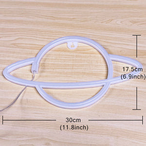 Planet LED Lights Neon Light Sign Bedroom Decor Neon Sign Night Lamp for Rooms Wall Art Bar Party USB or Battery Powered - Azbrowse