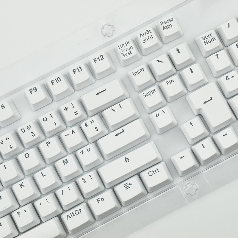 French Keycaps For Mechanical Keyboard Compatible With MX Switches Double Shot Support Led Lighting FrançAis Keycaps AZERTY - Azbrowse