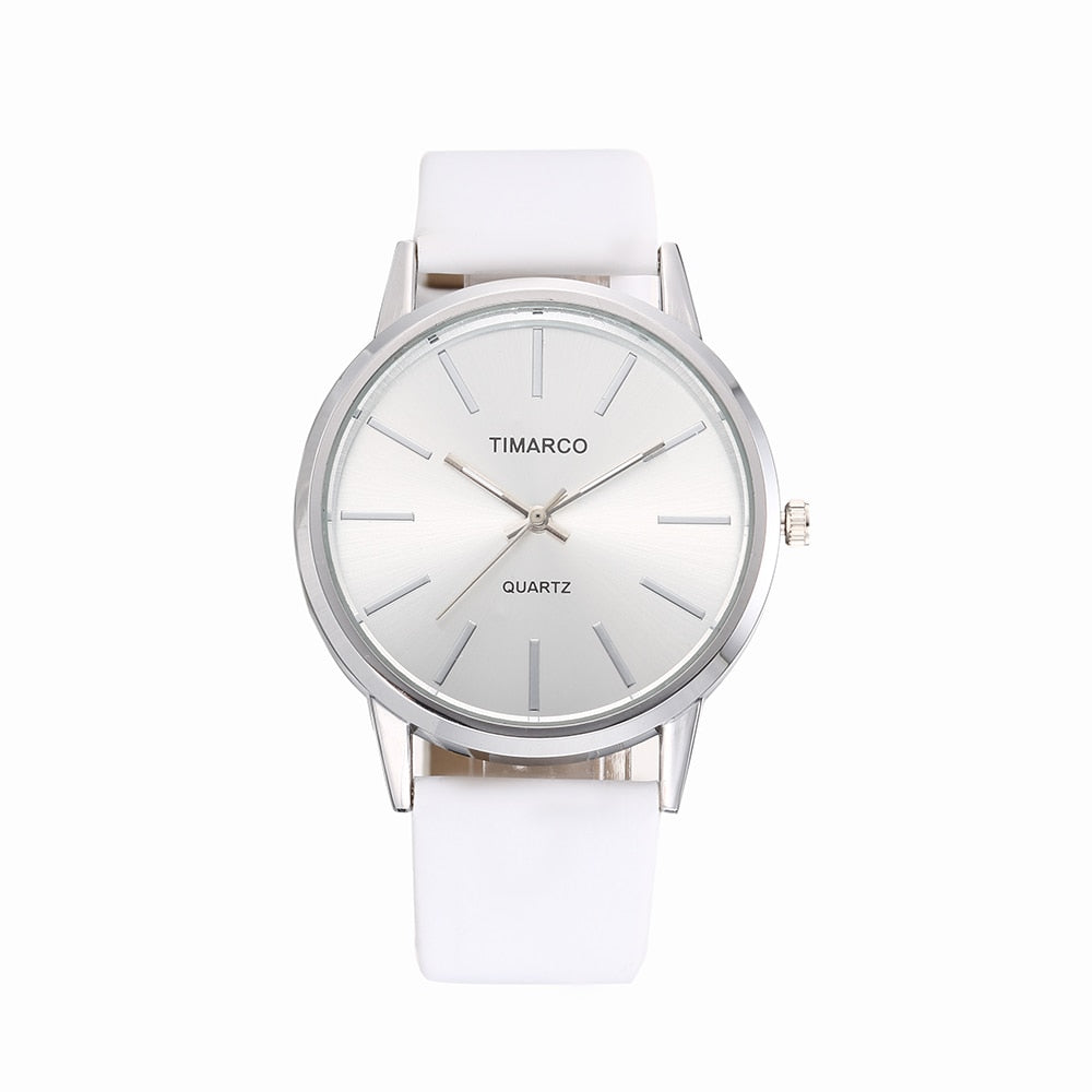 Luxury Women Watches 2023 New Stylish Silver Minimalist Business Ladies Quartz Watch Breathable Leather Steel Clock Reloj Mujer - Azbrowse