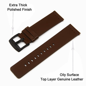 Genuine Leather Strap For Amazfit For Samsung Active 2 40/44mm Gear S3 bracelet Huawei GT/GT2/2e Galaxy watch 4 Classic 3 45/42 - Azbrowse