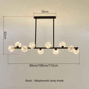 SANDYHA Modern Simple Bubble Ball Long Strip Chandeliers Minimalist Creative Hanging Lights Magic Bean Iron Art Restaurant Lamp - Azbrowse