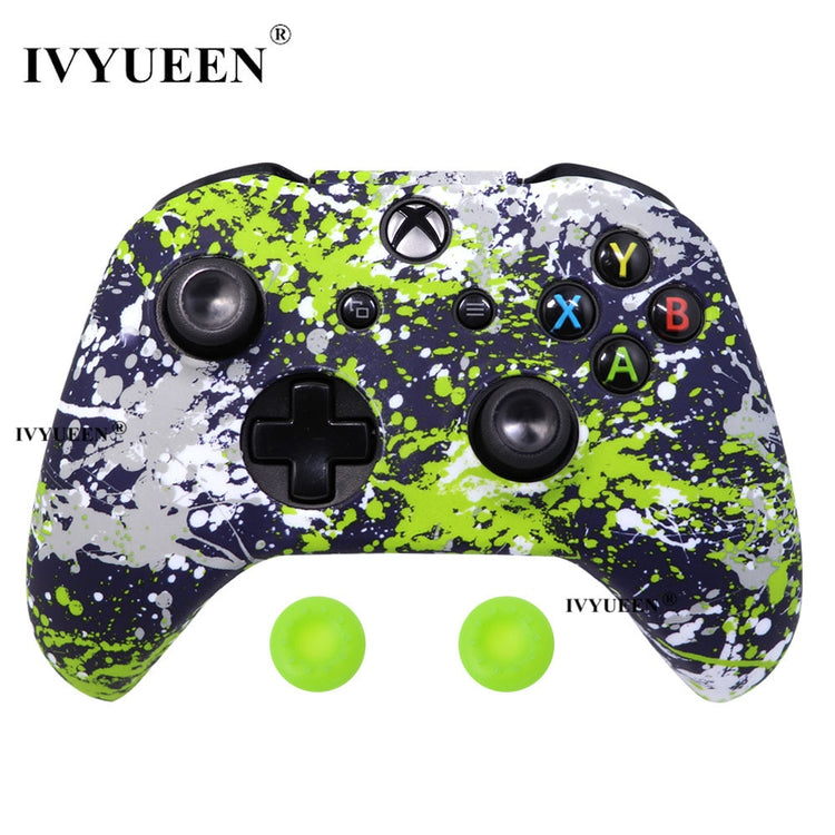 IVYUEEN Silicone Protective Skin Case for XBox One X S Controller Protector Water Transfer Printing Camouflage Cover Grips Caps - Azbrowse
