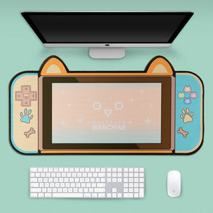 Big Mouse Pad Cute Cat Ears Desk Pad Thicken Computer Games Non-slip Pink Girl Cartoon Super Cute For Girl Game Boy 80CM*40CM - Azbrowse