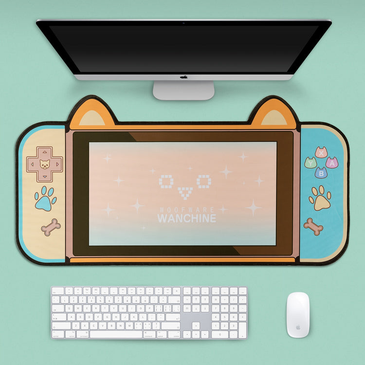 Big Mouse Pad Cute Cat Ears Desk Pad Thicken Computer Games Non-slip Pink Girl Cartoon Super Cute For Girl Game Boy 80CM*40CM - Azbrowse