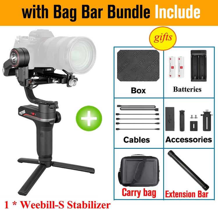 Zhiyun WEEBILL S 3-Axis Gimbal Stabilizer for Mirrorless and DSLR Camera Sony A7 III A6000 Nikon Panasonic GH5 Canon WEEBILL LAB - Azbrowse