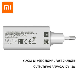 Original XIAOMI MI USB QC3.0 Fast wall Charger with Micro Usb and Type C Cable for XIAOMI Mi 9 8 SE CC9 A3 Redmi K20 Note 7 Pro - Azbrowse