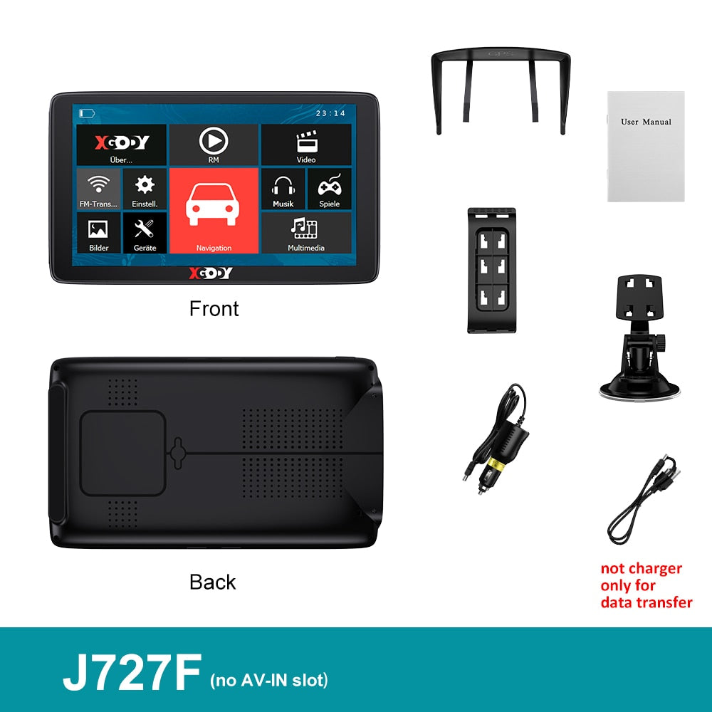 XGODY Car GPS Navigation 7 Inch Touch Screen GPS Navigator Truck Sunshade Sat Nav 256M+8G 2022 America Europe Map GPS Navigators - Azbrowse