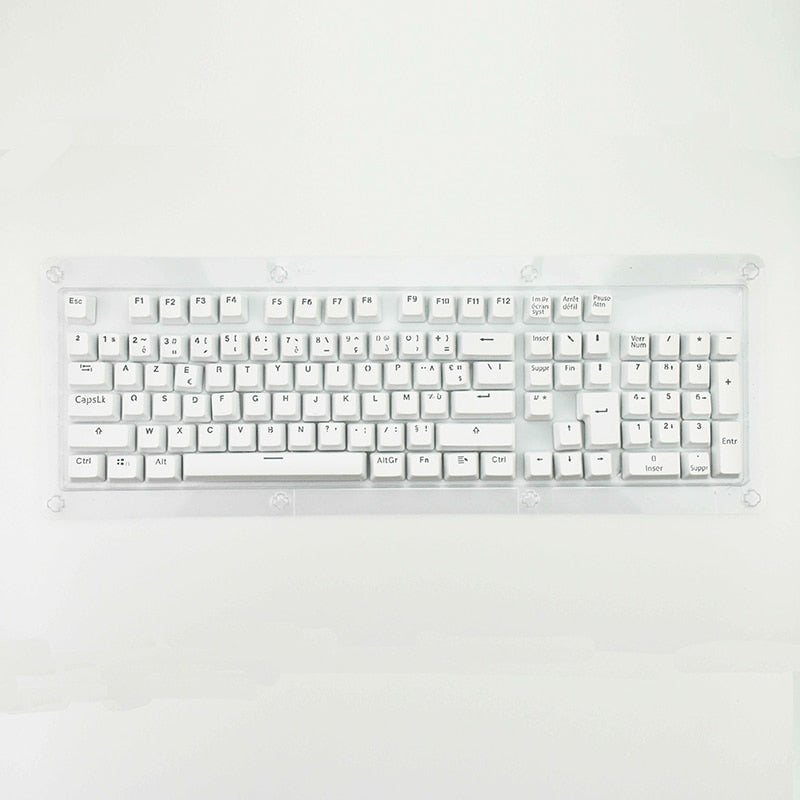 French Keycaps For Mechanical Keyboard Compatible With MX Switches Double Shot Support Led Lighting FrançAis Keycaps AZERTY - Azbrowse