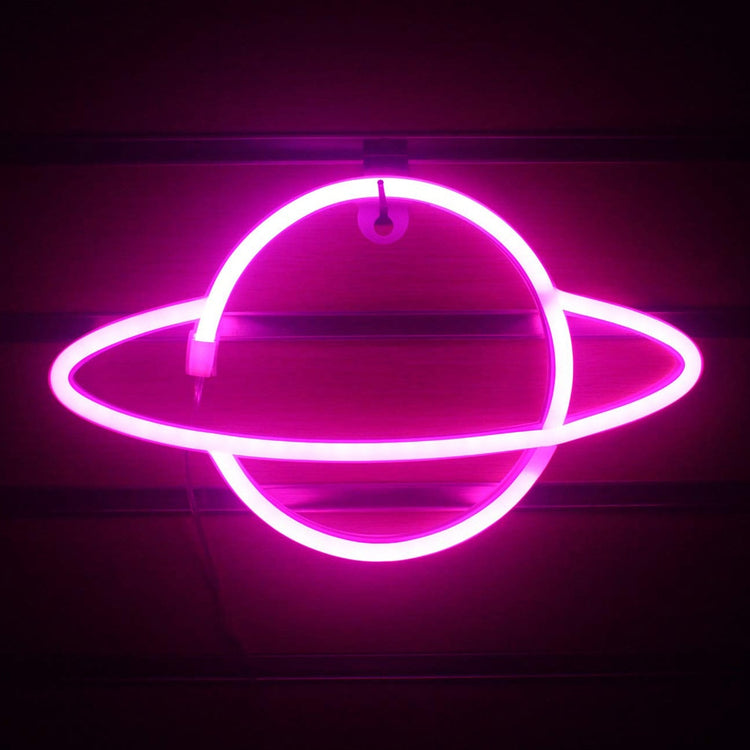 Planet LED Lights Neon Light Sign Bedroom Decor Neon Sign Night Lamp for Rooms Wall Art Bar Party USB or Battery Powered - Azbrowse