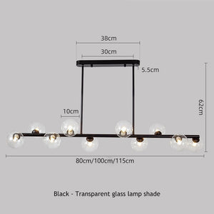 SANDYHA Modern Simple Bubble Ball Long Strip Chandeliers Minimalist Creative Hanging Lights Magic Bean Iron Art Restaurant Lamp - Azbrowse