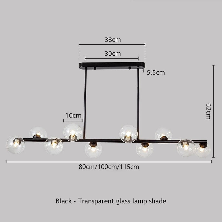 SANDYHA Modern Simple Bubble Ball Long Strip Chandeliers Minimalist Creative Hanging Lights Magic Bean Iron Art Restaurant Lamp - Azbrowse