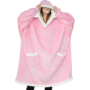 Blanket with Sleeves Women Oversized Winter Hoodie Fleece Warm Hoodies Sweatshirts Giant TV Blanket Women Hoody Robe Couple Men - Azbrowse