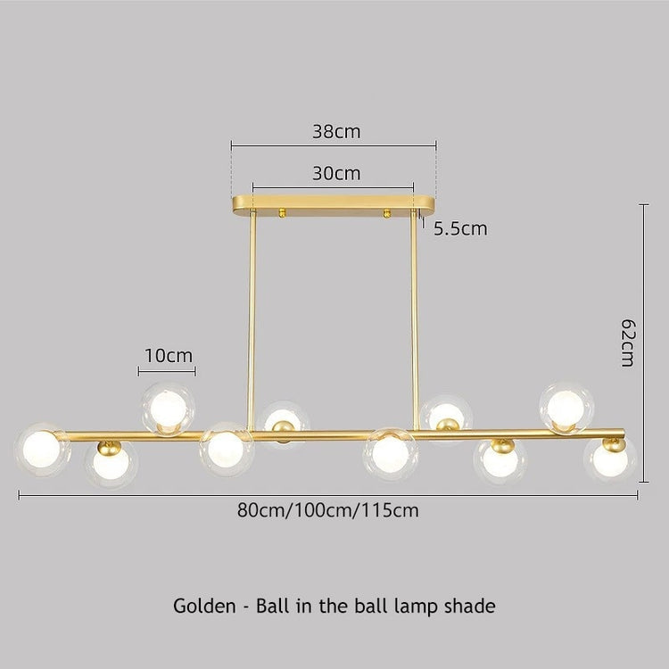 SANDYHA Modern Simple Bubble Ball Long Strip Chandeliers Minimalist Creative Hanging Lights Magic Bean Iron Art Restaurant Lamp - Azbrowse