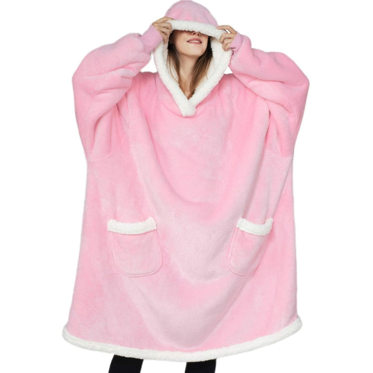 Blanket with Sleeves Women Oversized Winter Hoodie Fleece Warm Hoodies Sweatshirts Giant TV Blanket Women Hoody Robe Couple Men - Azbrowse