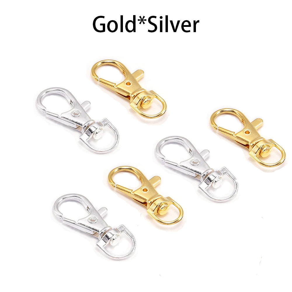 10pcs/lot Split Key Ring Swivel Lobster Clasp Connector For Bag Belt Dog Chains DIY Jewelry Making Findings - Azbrowse
