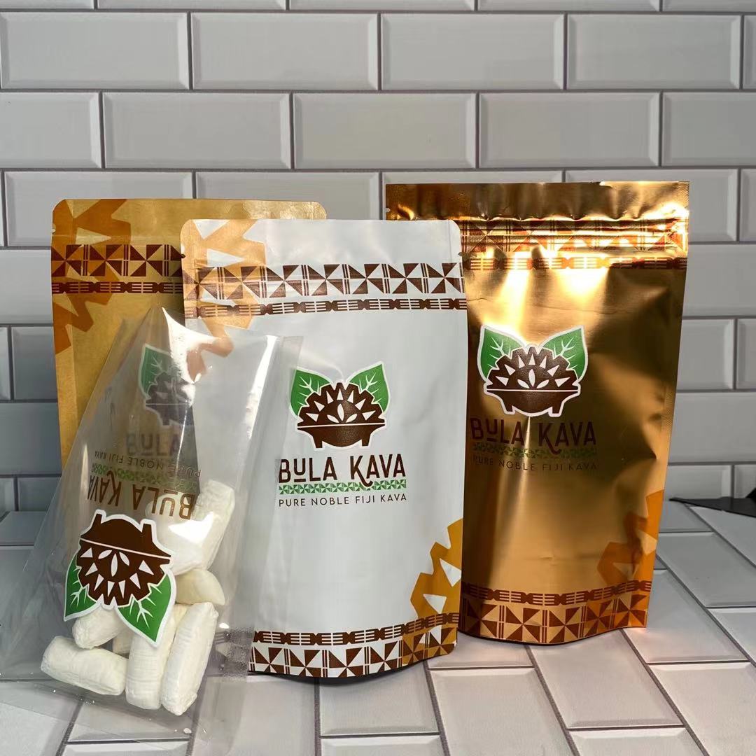 Customed Printed Kraft Paper Packaging Bags Al Foil Stand Up With Zipper Pouch For Sales