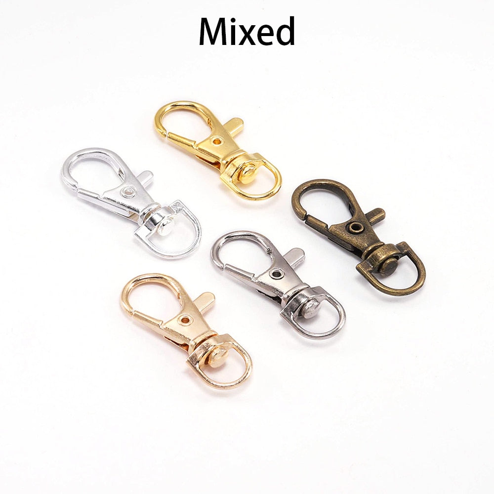 10pcs/lot Split Key Ring Swivel Lobster Clasp Connector For Bag Belt Dog Chains DIY Jewelry Making Findings - Azbrowse