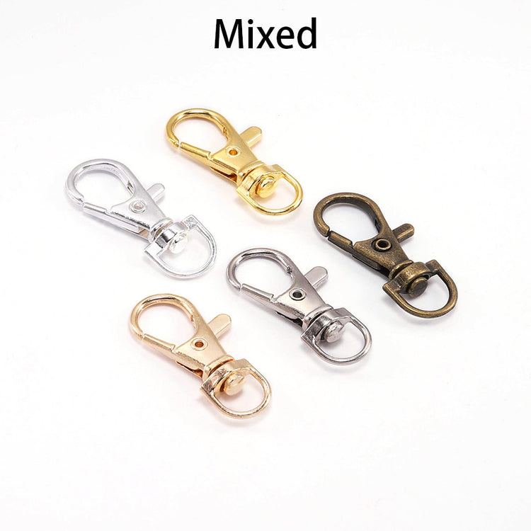 10pcs/lot Split Key Ring Swivel Lobster Clasp Connector For Bag Belt Dog Chains DIY Jewelry Making Findings - Azbrowse