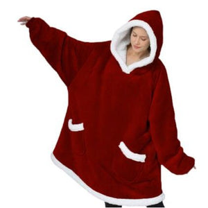 Blanket with Sleeves Women Oversized Winter Hoodie Fleece Warm Hoodies Sweatshirts Giant TV Blanket Women Hoody Robe Couple Men - Azbrowse