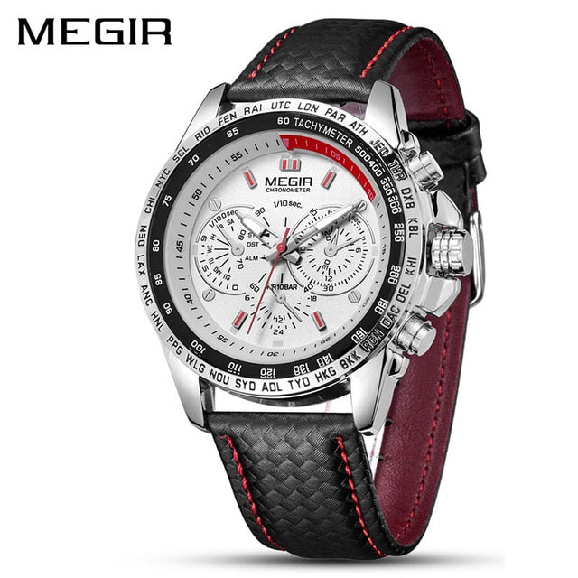 MEGIR Mens Watches Top Brand Luxury Quartz Watch Men Fashion Luminous Army Waterproof Men Wrist Watch  Relogio Masculino 1010G - Azbrowse