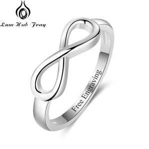 Personalized Infinity Ring Silver Color Custom Name Wedding Gift Love Forever Ring for Women Fashion Jewelry Lam Hub Fong - Azbrowse