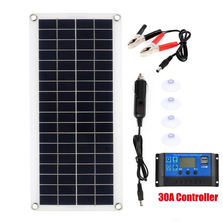 300W Solar Panel Kit Complete 12V USB With 10-60A Controller Solar Cells for Car Yacht RV Boat Moblie Phone Battery Charger - Azbrowse