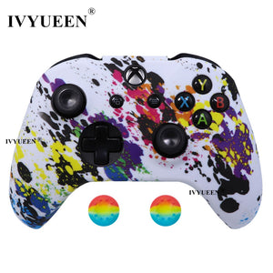 IVYUEEN Silicone Protective Skin Case for XBox One X S Controller Protector Water Transfer Printing Camouflage Cover Grips Caps - Azbrowse