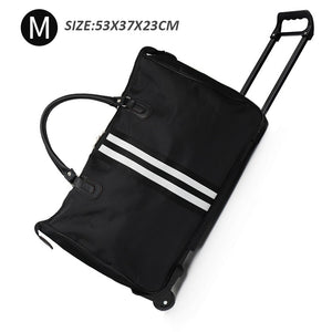 Striped Carry-Ons Bag Waterproof Nylon Trolly Bag For Traveling Men Travel Bags Foldable Cabin Suitcase With Wheels XA225C - Azbrowse