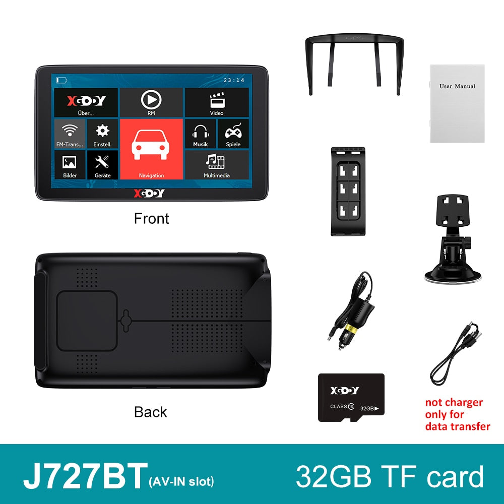 XGODY Car GPS Navigation 7 Inch Touch Screen GPS Navigator Truck Sunshade Sat Nav 256M+8G 2022 America Europe Map GPS Navigators - Azbrowse