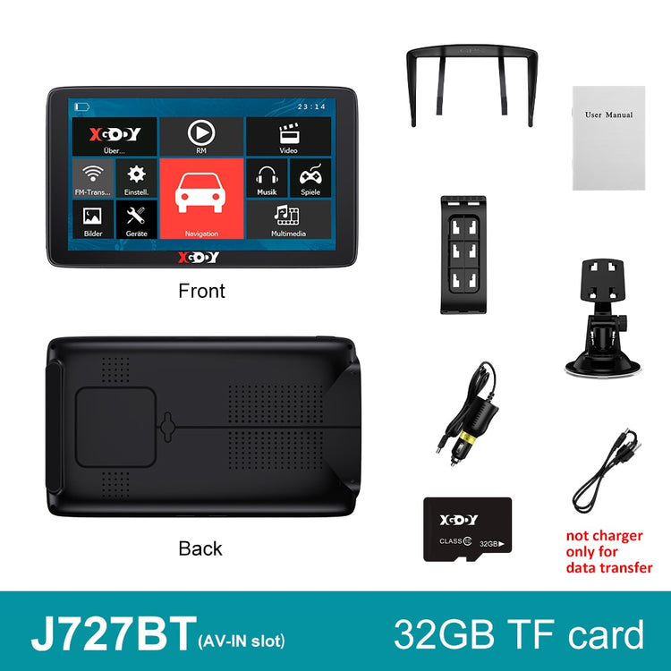 XGODY Car GPS Navigation 7 Inch Touch Screen GPS Navigator Truck Sunshade Sat Nav 256M+8G 2022 America Europe Map GPS Navigators - Azbrowse