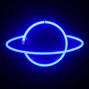 Planet LED Lights Neon Light Sign Bedroom Decor Neon Sign Night Lamp for Rooms Wall Art Bar Party USB or Battery Powered - Azbrowse