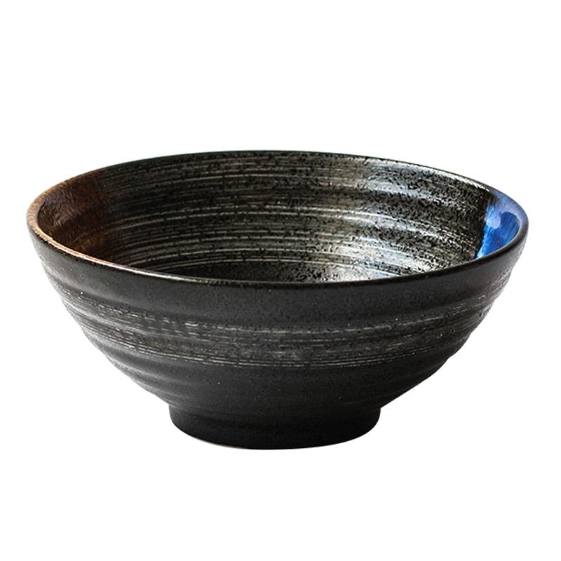 Japanese style 7.5 inch large bowl ramen bowl ceramic soup bowl retro tableware hat bowl trumpet bowl ceramic - Azbrowse