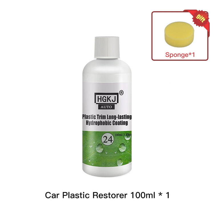 HGKJ 24 Plastic Exterior Recovery Restorer Trim Long-lasting Cleaner Agent Refresh Restoration Hydrophobic Coating Car Chemicals - Azbrowse