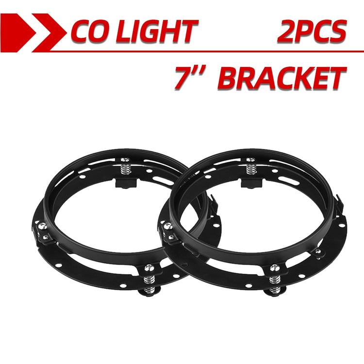 CO LIGHT 7 Inch LED Headlights DRL Hi/Lo Beam 50W 30W Halo Ring Amber Angel Eye For Niva Motorcycle Lada Offroad 4x4 UAZ 12V 24V - Azbrowse