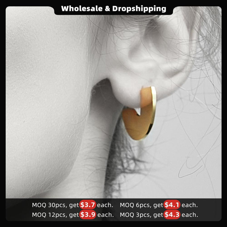 Enfashion Punk Geometic Semi-circle Fan Stud Earring Gold Color Stainless Steel Earrings For Women Earrings oorbellen E5423 - Azbrowse