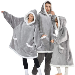 Blanket with Sleeves Women Oversized Winter Hoodie Fleece Warm Hoodies Sweatshirts Giant TV Blanket Women Hoody Robe Couple Men - Azbrowse