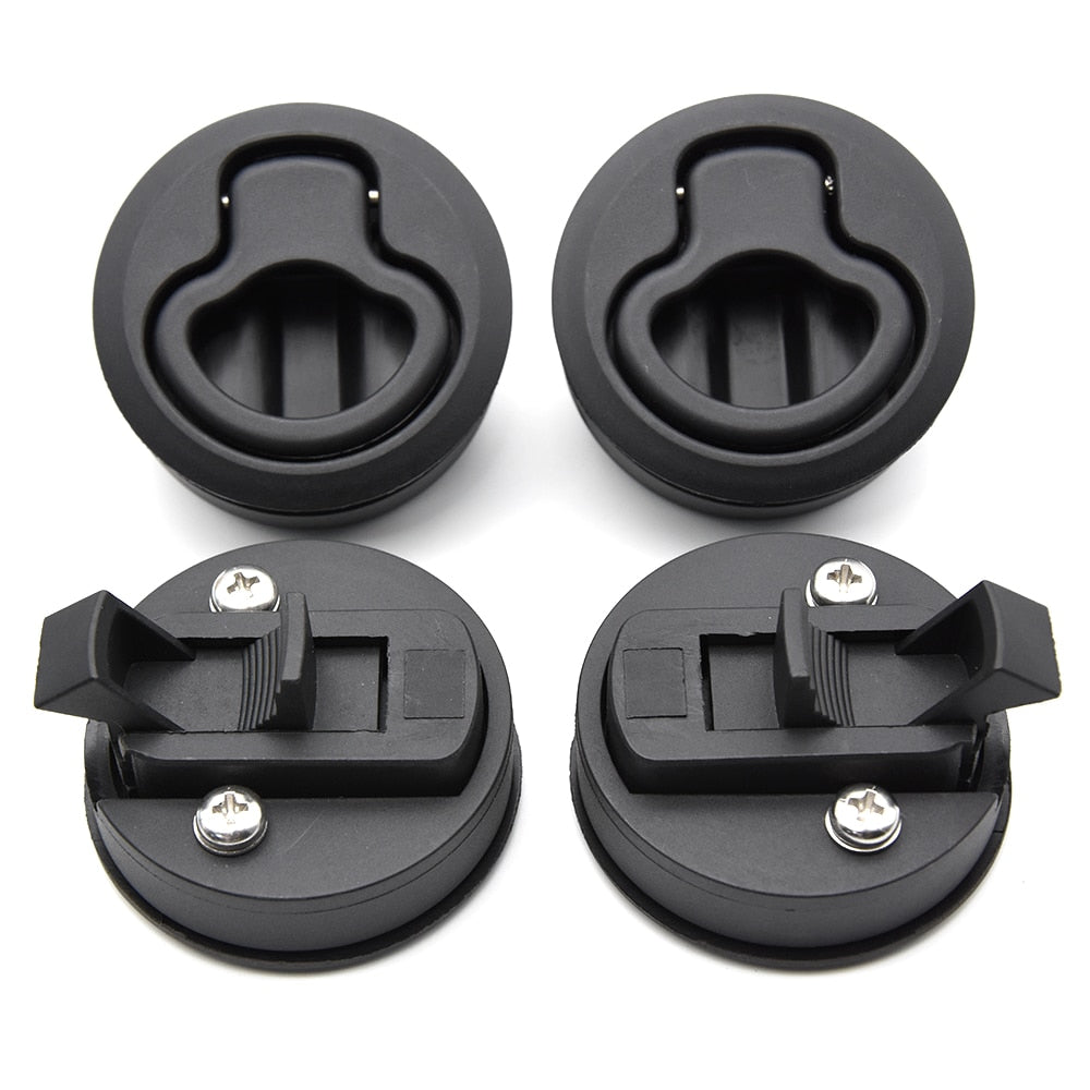 1pcs/2pcs/4pcs/10pcs Round Flush Pull Slam Latch for RV Boat Marine Deck Hatches Lift Pull Handle Non Key Marine Deck Locker - Azbrowse