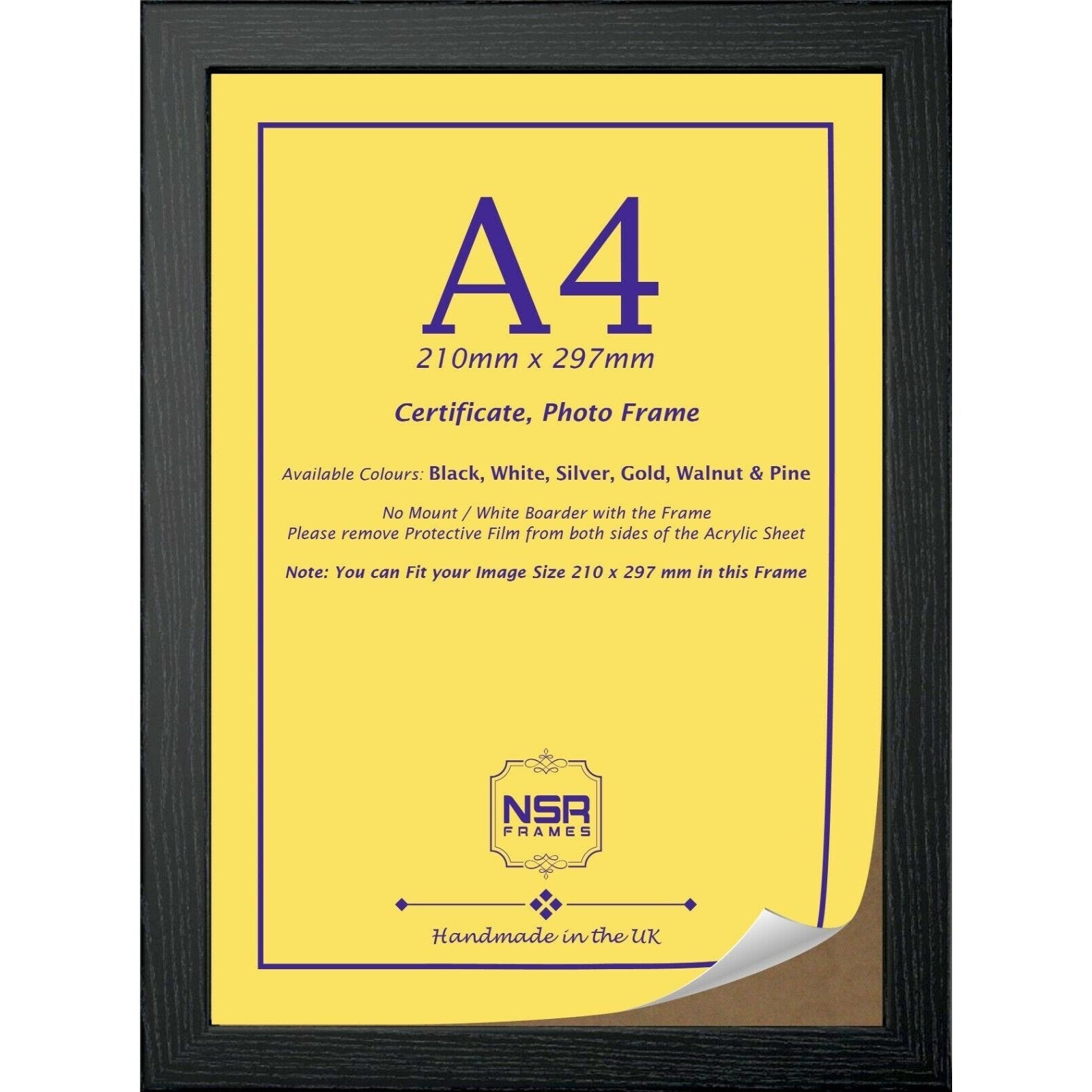 A4 Photo Picture Certificate Frame