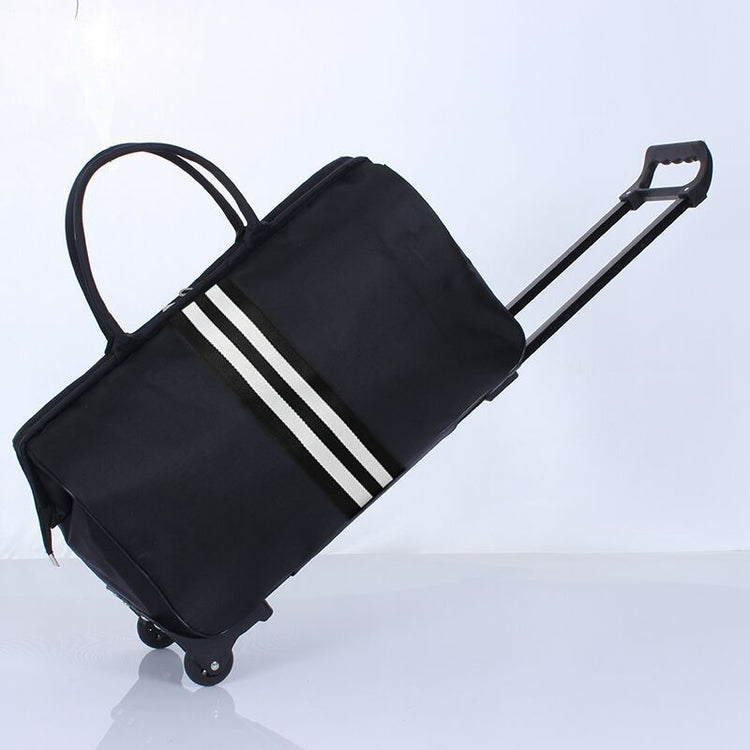 Striped Carry-Ons Bag Waterproof Nylon Trolly Bag For Traveling Men Travel Bags Foldable Cabin Suitcase With Wheels XA225C - Azbrowse