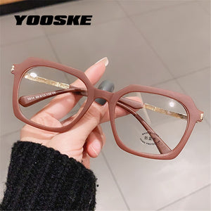 YOOSKE TR90 Blue Light Blocking Glasses Men Fashion Jelly Square Eyeglasses Frames Women Computer Lens Radiation Protection - Azbrowse