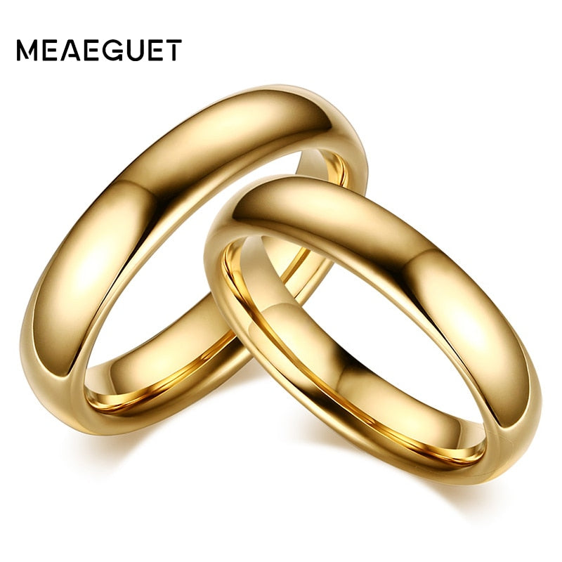Vintage Tungsten Carbide Wedding Rings For Couple Solid Gold-Color Lover&#39;s Engagement Anel Jewelry - Azbrowse